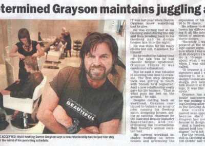 news article about darren grayson and his salon