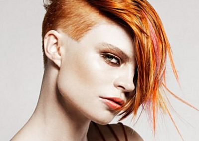 lady with orange undercut hairstyle